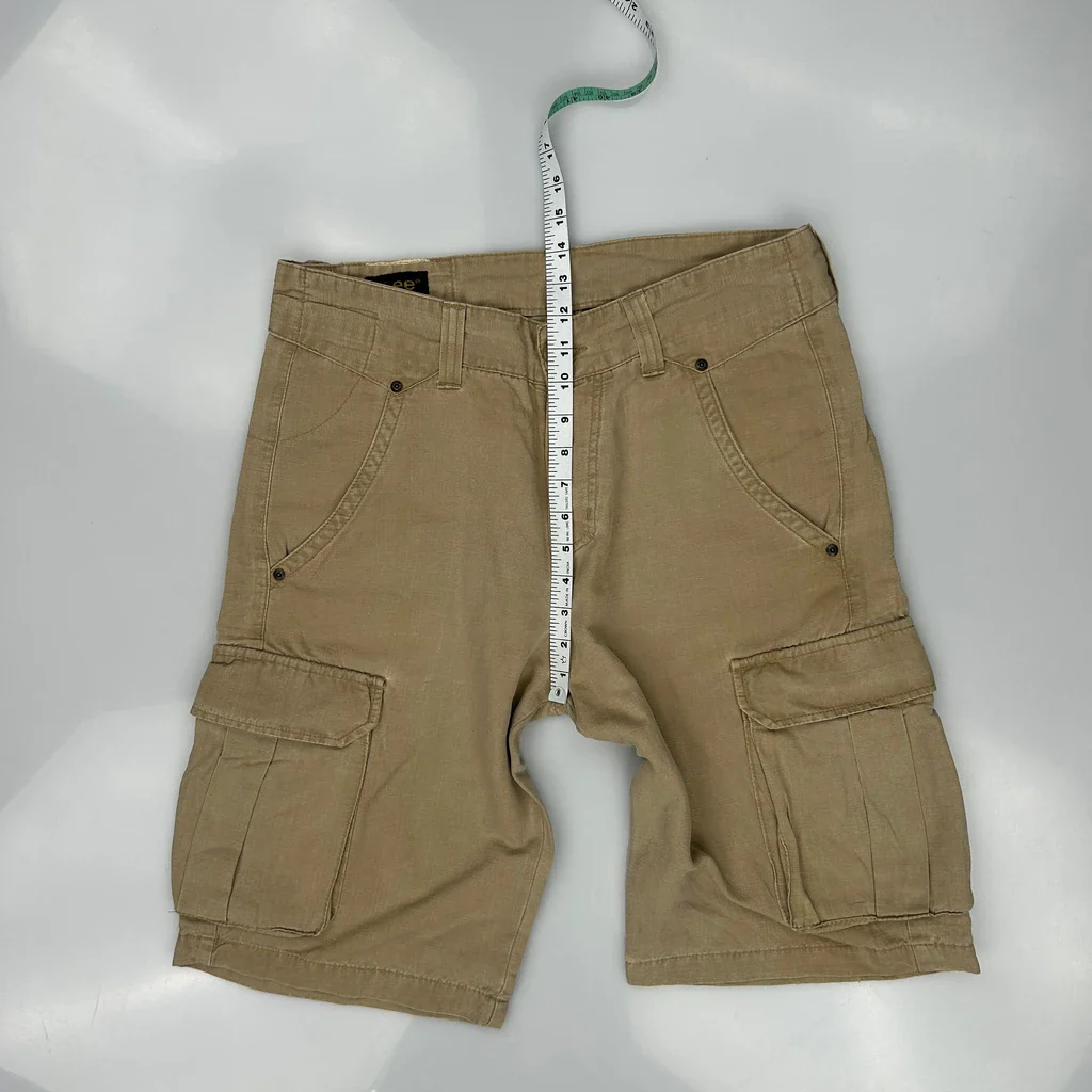 Lee Cargo Shorts - 34W 11L Beige Cotton - Image 3