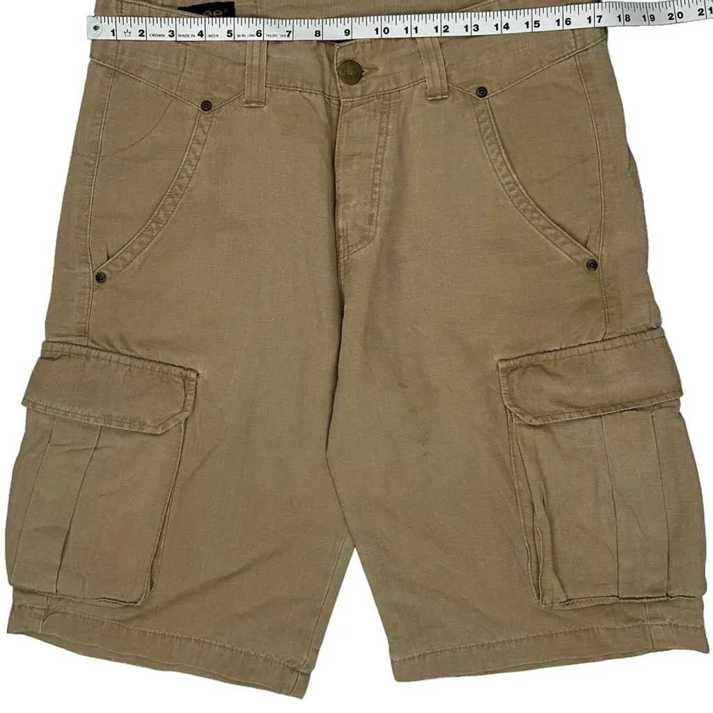 Lee Cargo Shorts - 34W 11L Beige Cotton - Image 9