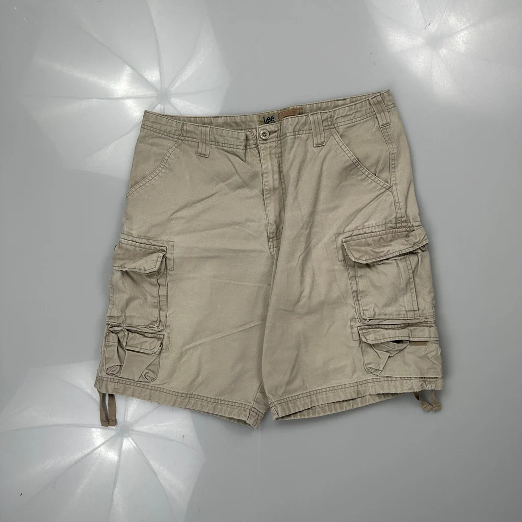 Lee Cargo Shorts - 35W 10L Beige Cotton - Image 3