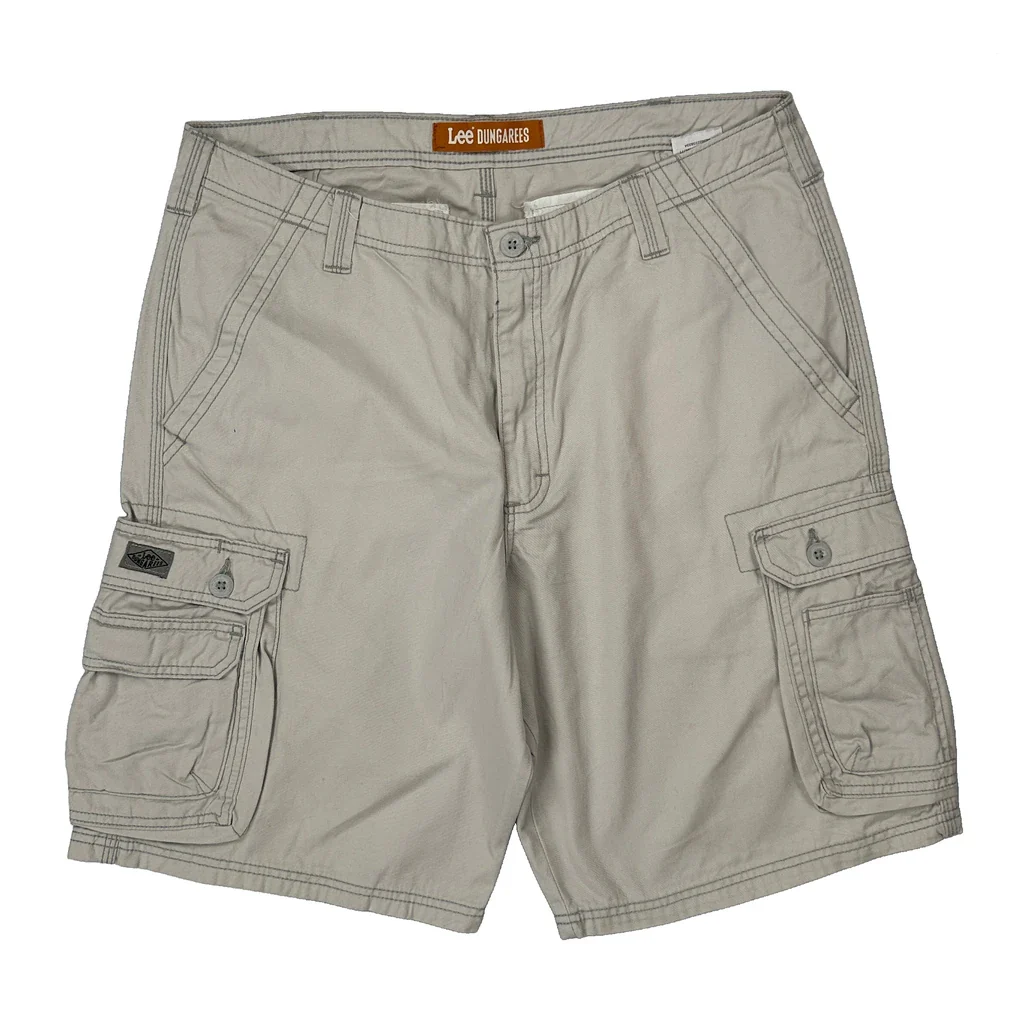 Lee Cargo Shorts - 36W 11L Beige Cotton - Image 2