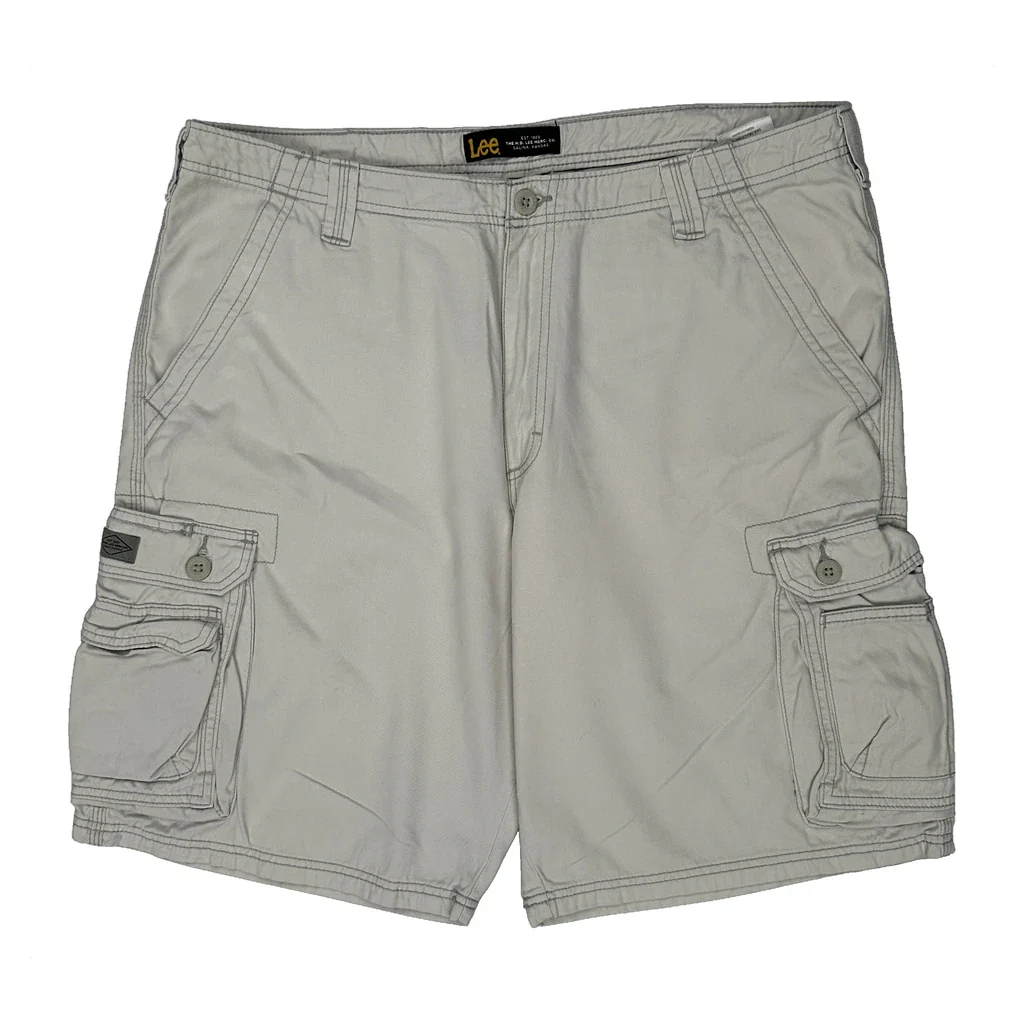Lee Cargo Shorts - 38W 11L Beige Cotton - Image 2