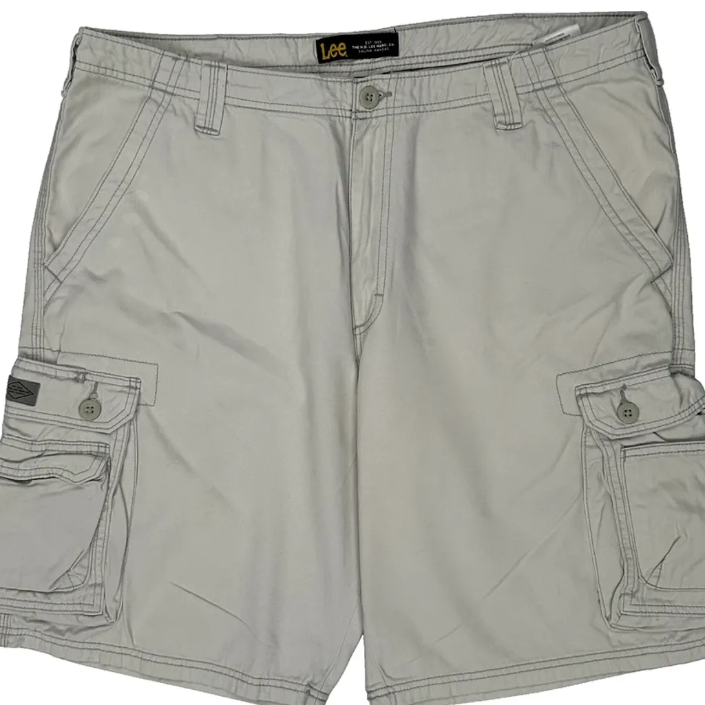 Lee Cargo Shorts - 38W 11L Beige Cotton - Image 9