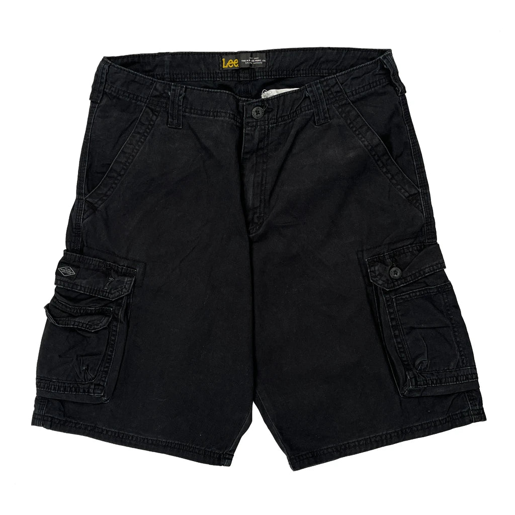 Lee Cargo Shorts - 32W 10L Black Cotton - Image 2