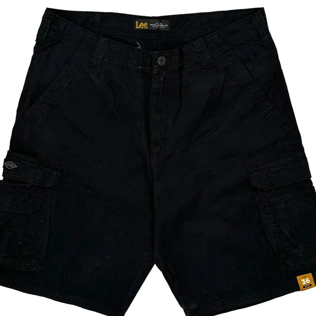 Lee Cargo Shorts - 33W 10L Black Cotton - Image 10