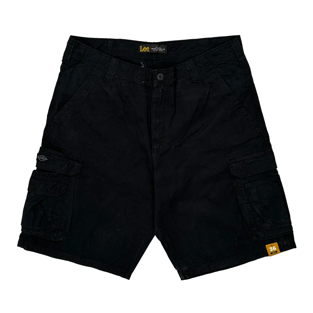 Lee Cargo Shorts - 33W 10L Black Cotton - Image 2