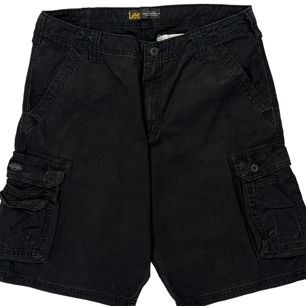 Lee Cargo Shorts - 33W 10L Black Cotton - Image 9