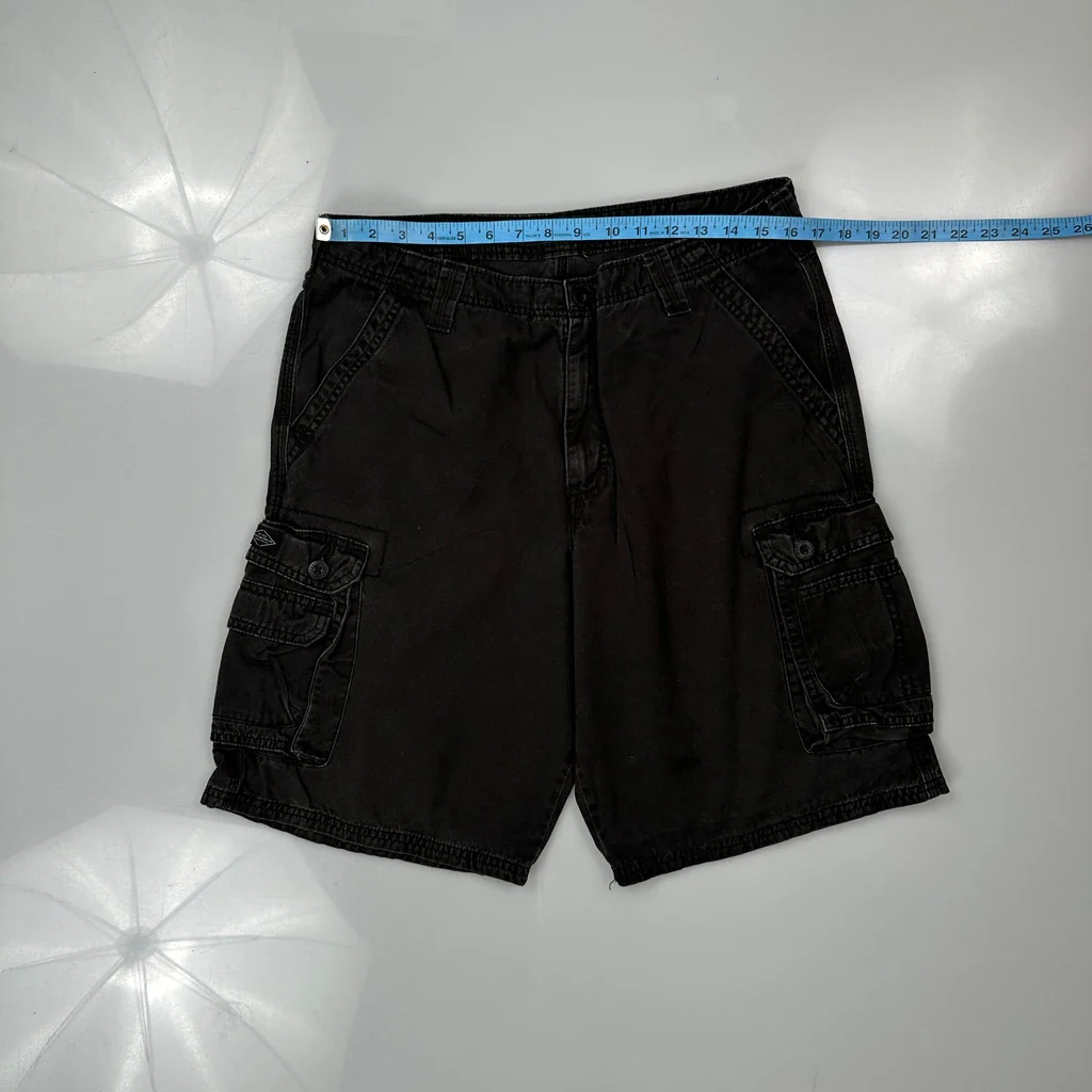 Lee Cargo Shorts - 34W 10L Black Cotton - Image 3