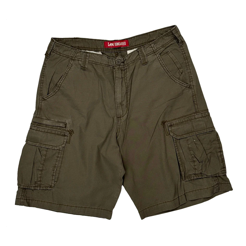 Lee Cargo Shorts - 32W 11L Brown Cotton - Image 2