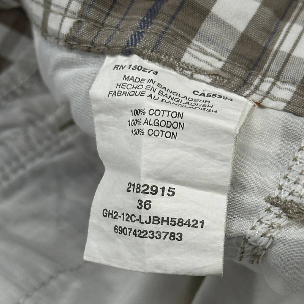Lee Checked Cargo Shorts - 34W 11L Brown Cotton - Image 6