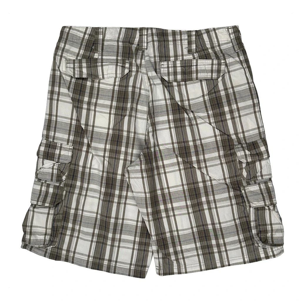 Lee Checked Cargo Shorts - 34W 10L Brown Cotton