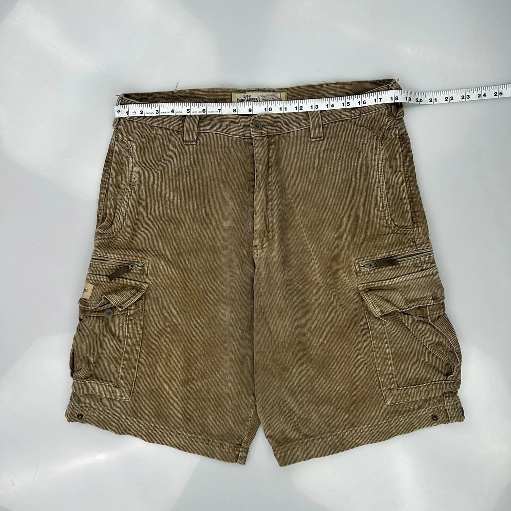 Lee Corduroy Cargo Shorts - 35W 10L Brown Corduroy - Image 3