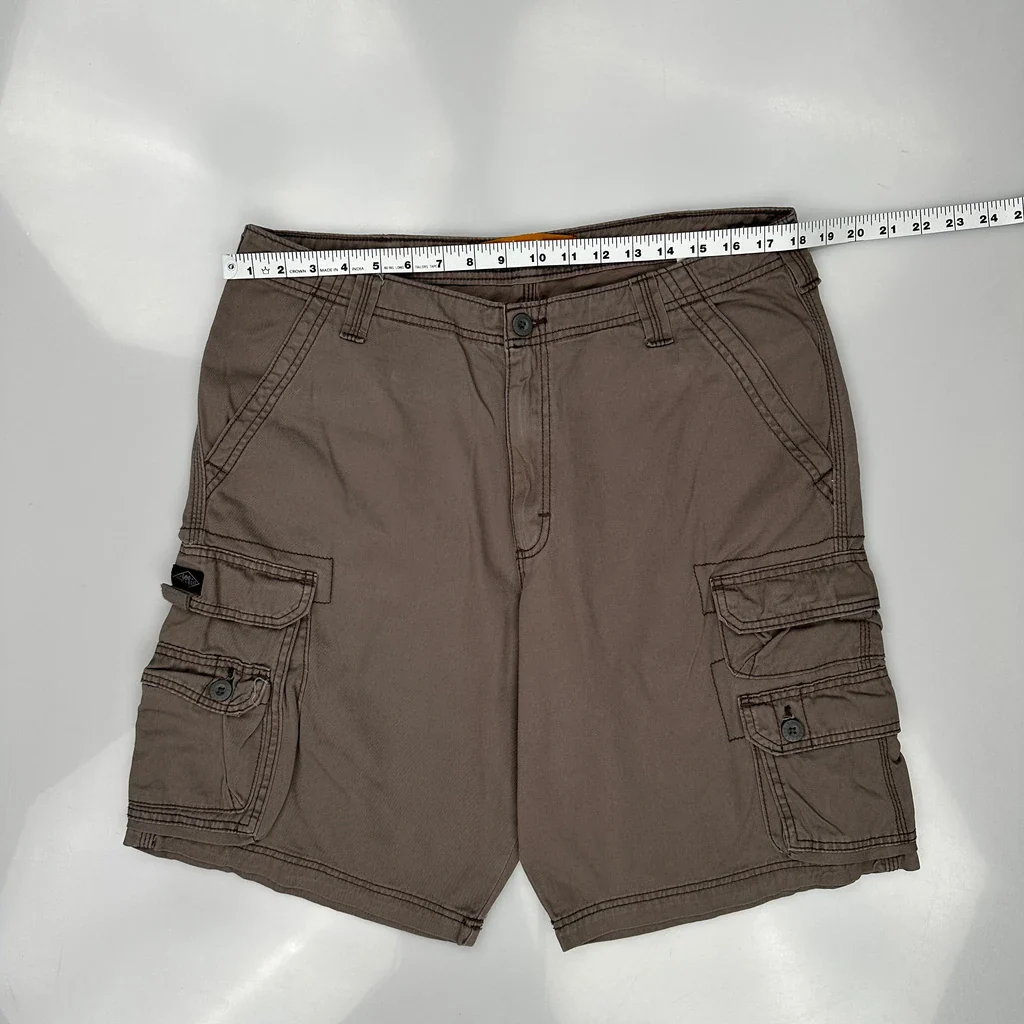 Lee Cargo Shorts - 36W 11L Brown Cotton - Image 3