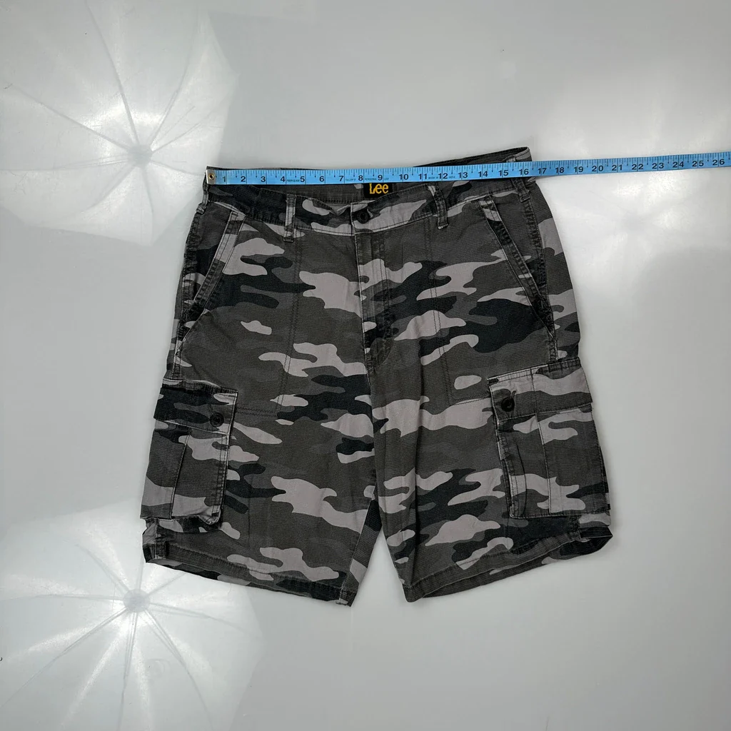Lee Camo Cargo Shorts - 32W 10L Camo Cotton - Image 3