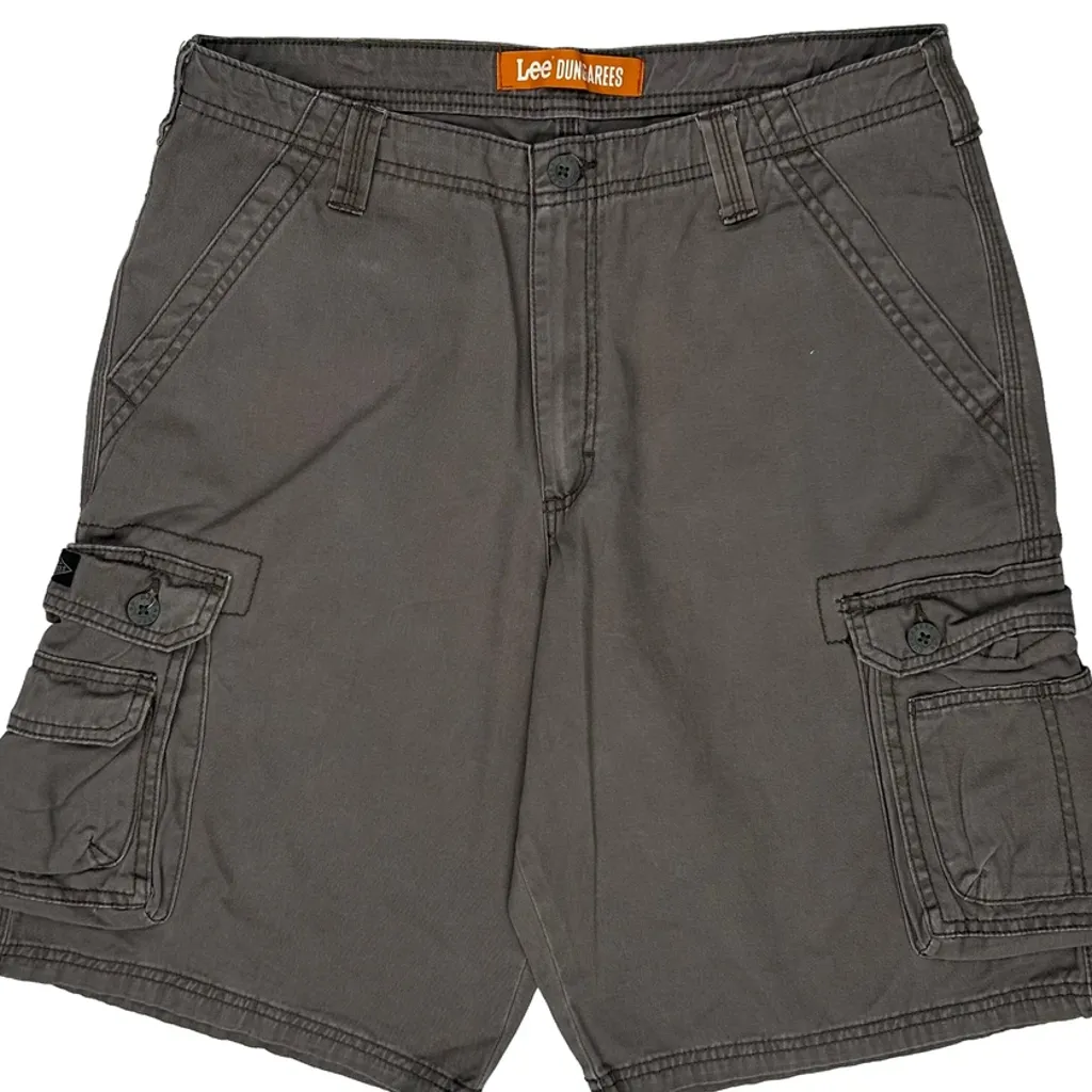 Lee Cargo Shorts - 33W 11L Grey Cotton - Image 11