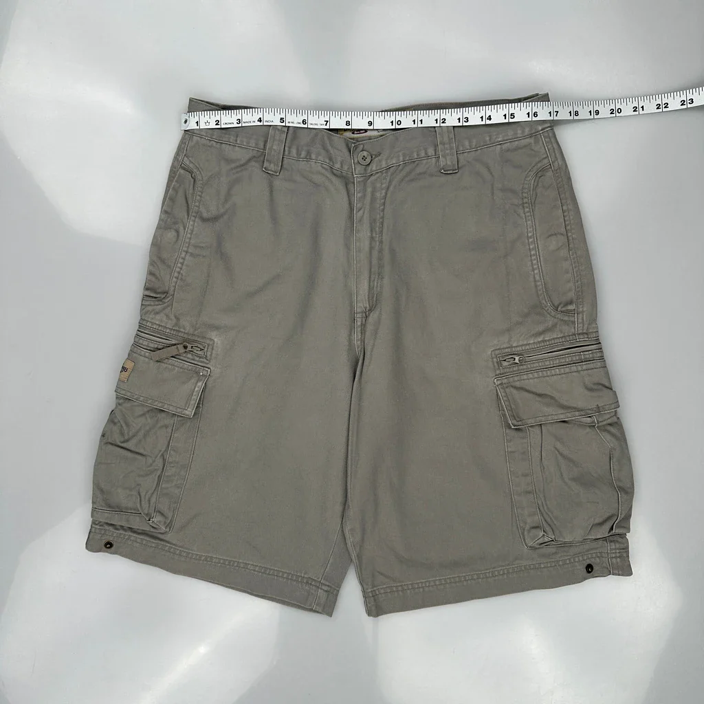 Lee Cargo Shorts - 34W 12L Grey Cotton - Image 3