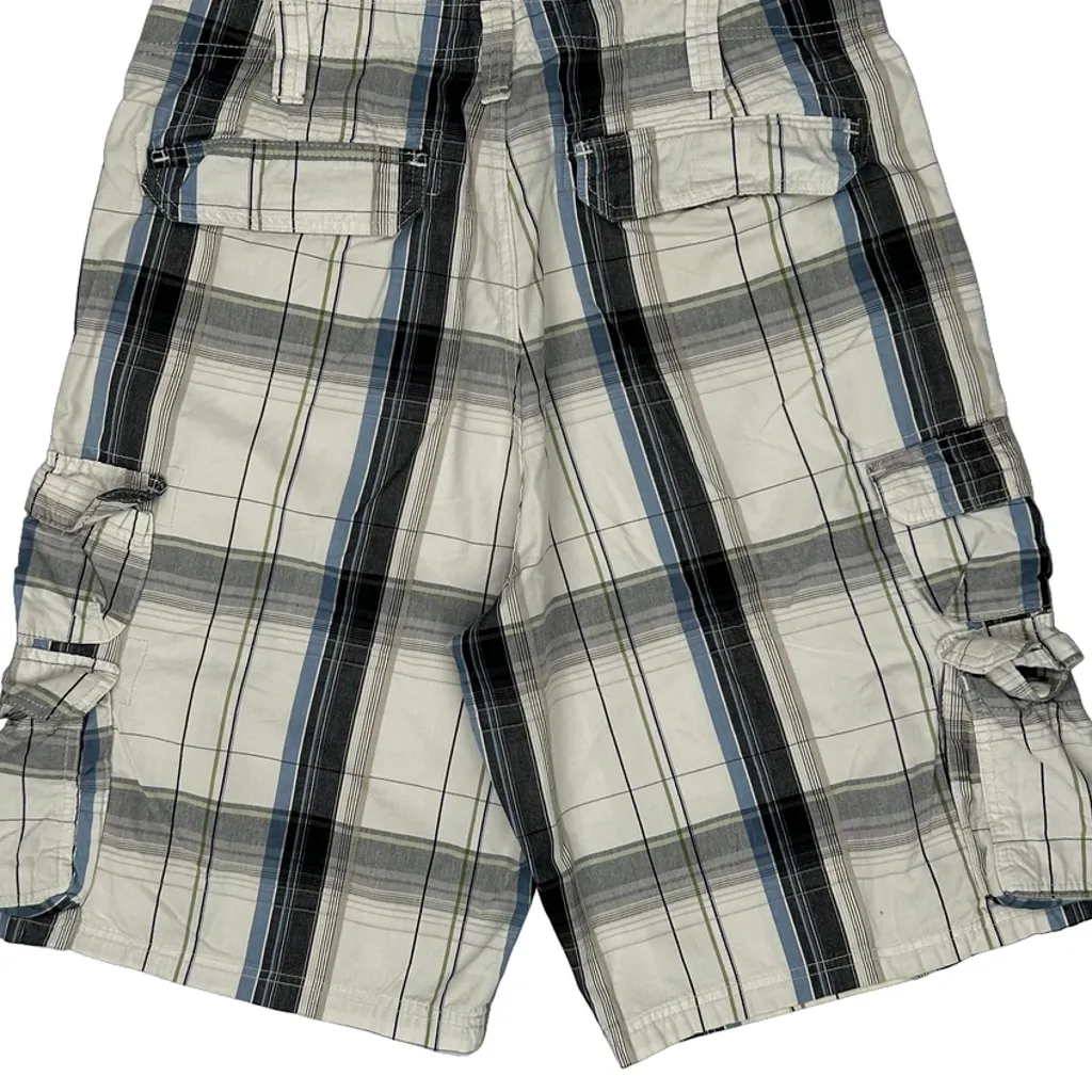 Lee Checked Cargo Shorts - 34W 11L Grey Cotton - Image 7