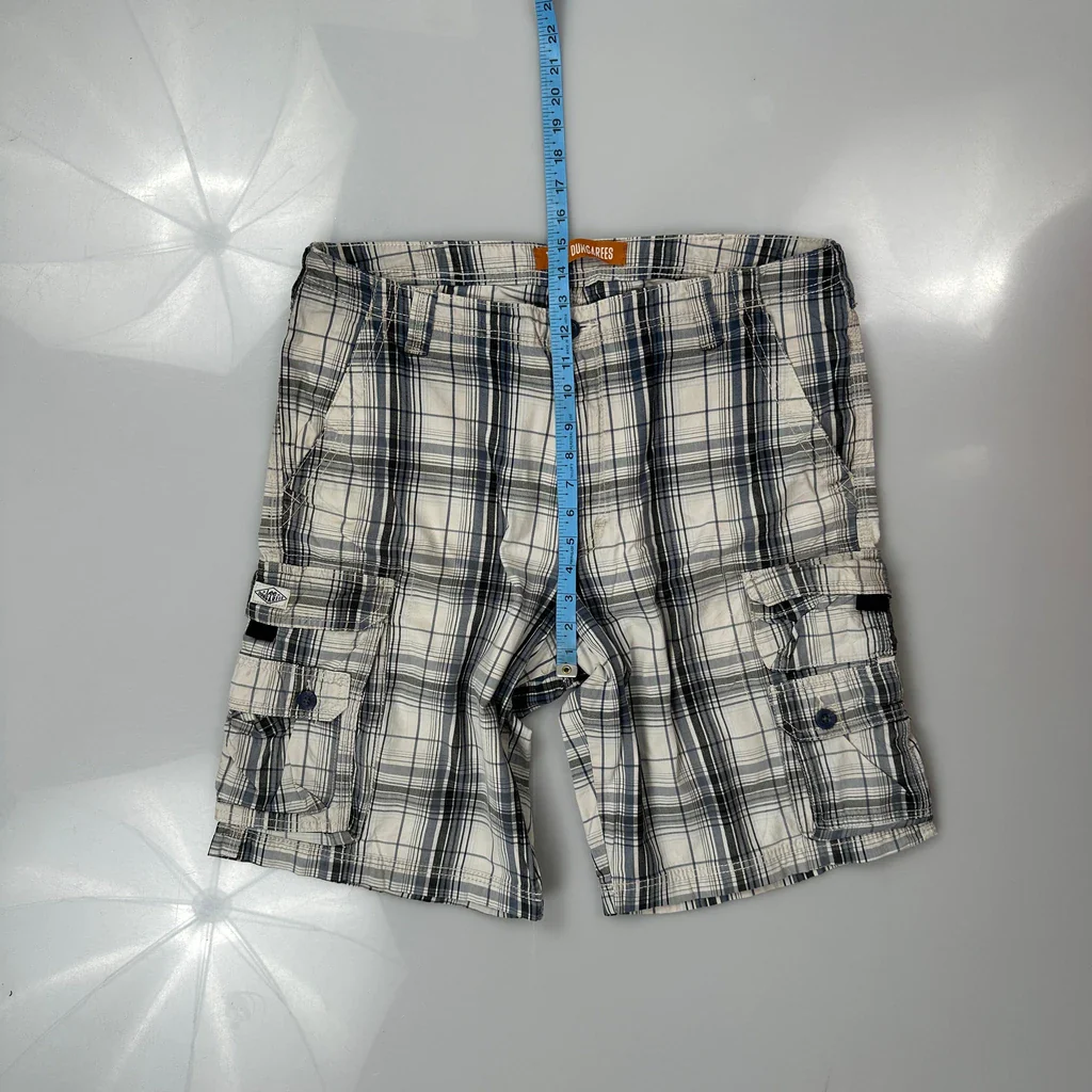 Lee Checked Cargo Shorts - 36W 10L Grey Cotton - Image 4