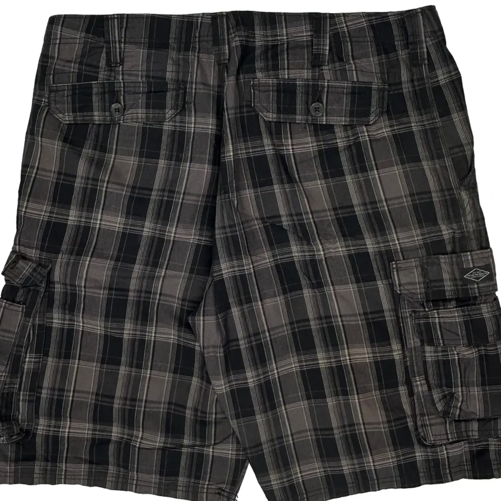 Lee Checked Cargo Shorts - 40W 11L Grey Cotton - Image 8