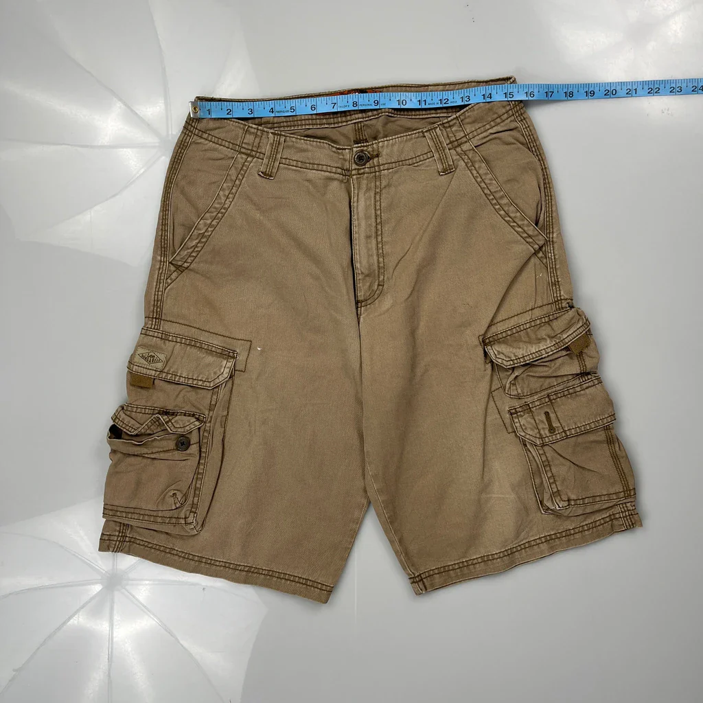Lee Cargo Shorts - 30W 11L Khaki Cotton - Image 3
