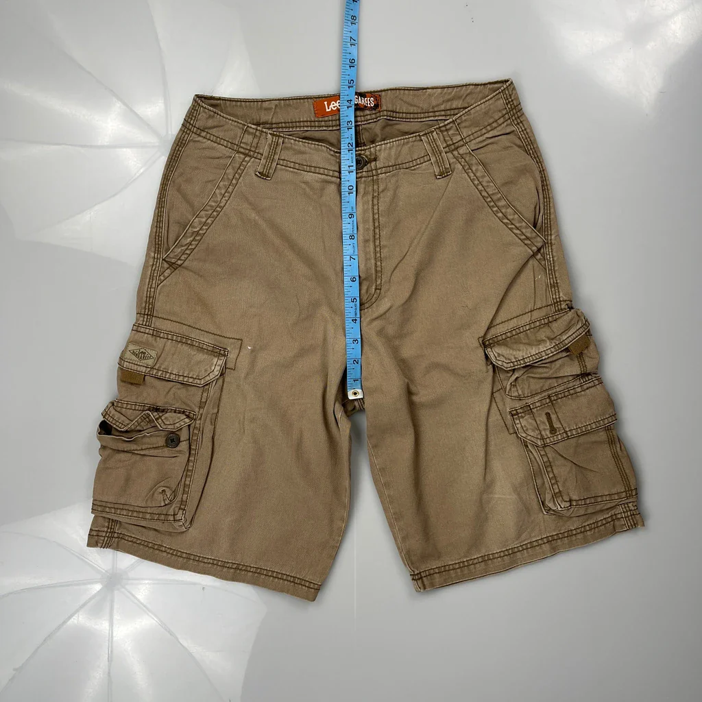 Lee Cargo Shorts - 30W 11L Khaki Cotton - Image 4