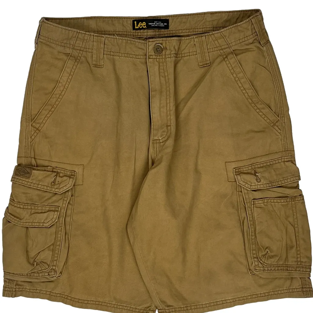 Lee Cargo Shorts - 34W 11L Khaki Cotton - Image 10