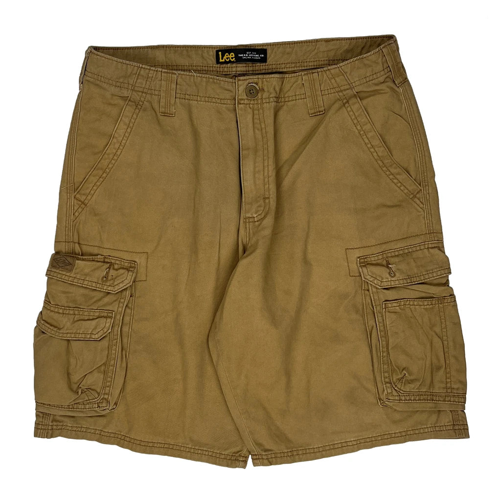 Lee Cargo Shorts - 34W 11L Khaki Cotton - Image 2