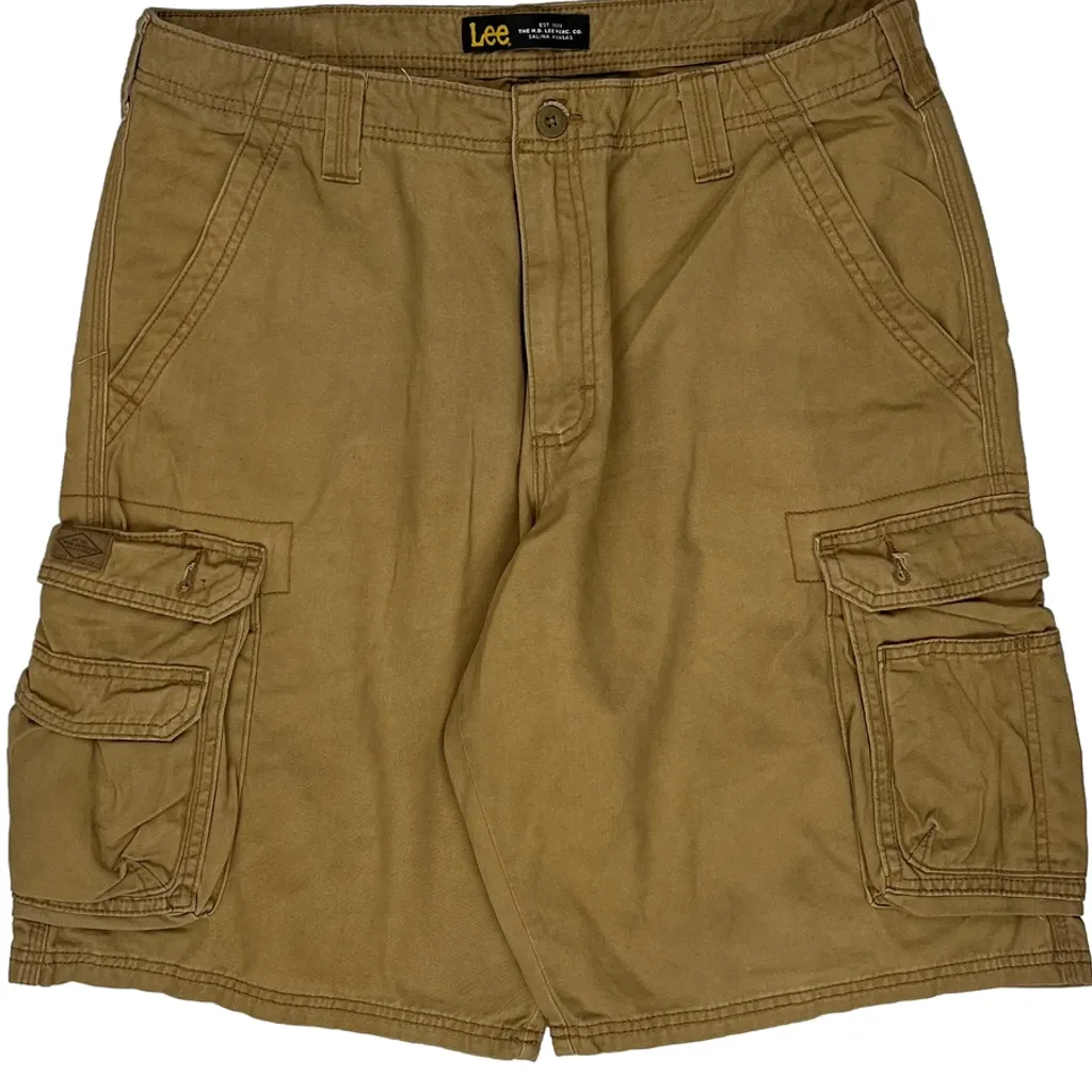 Lee Cargo Shorts - 34W 11L Khaki Cotton - Image 9