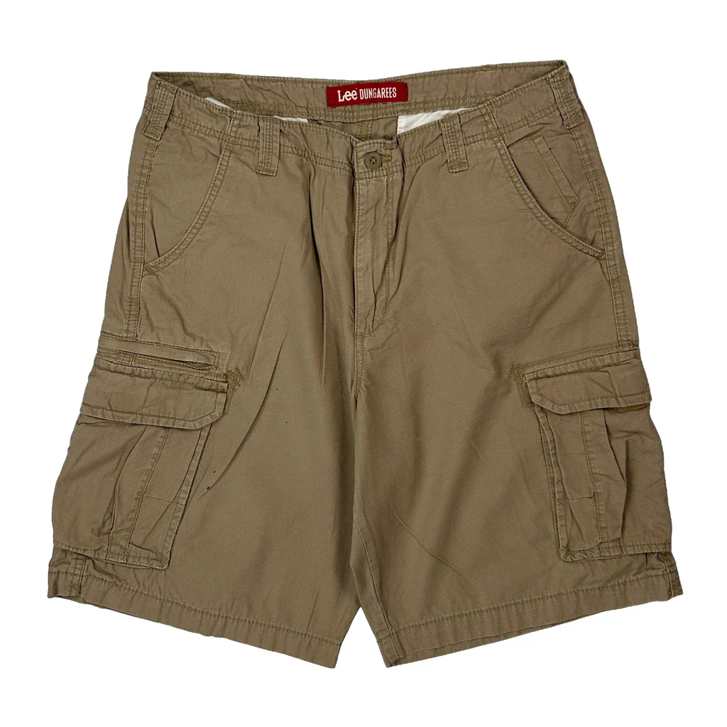 Lee Cargo Shorts - 34W 11L Khaki Cotton - Image 2
