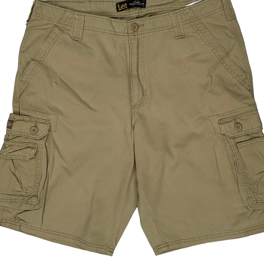 Lee Cargo Shorts - 34W 11L Khaki Cotton - Image 10