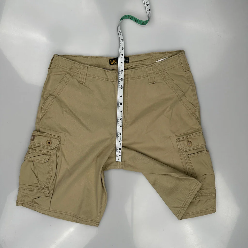 Lee Cargo Shorts - 34W 11L Khaki Cotton - Image 4