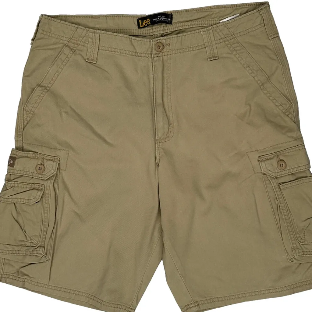 Lee Cargo Shorts - 34W 11L Khaki Cotton - Image 9