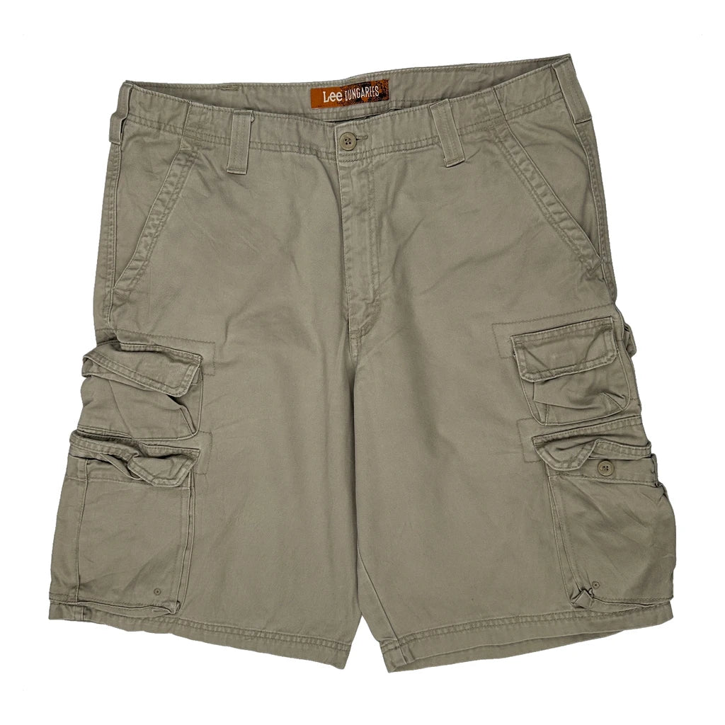 Lee Cargo Shorts - 38W 10L Khaki Cotton - Image 2