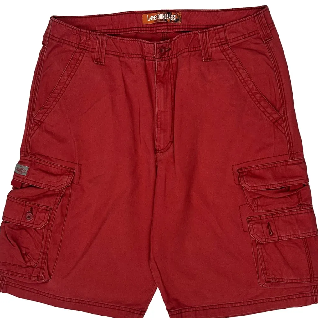 Lee Cargo Shorts - 36W 10L Red Cotton - Image 9