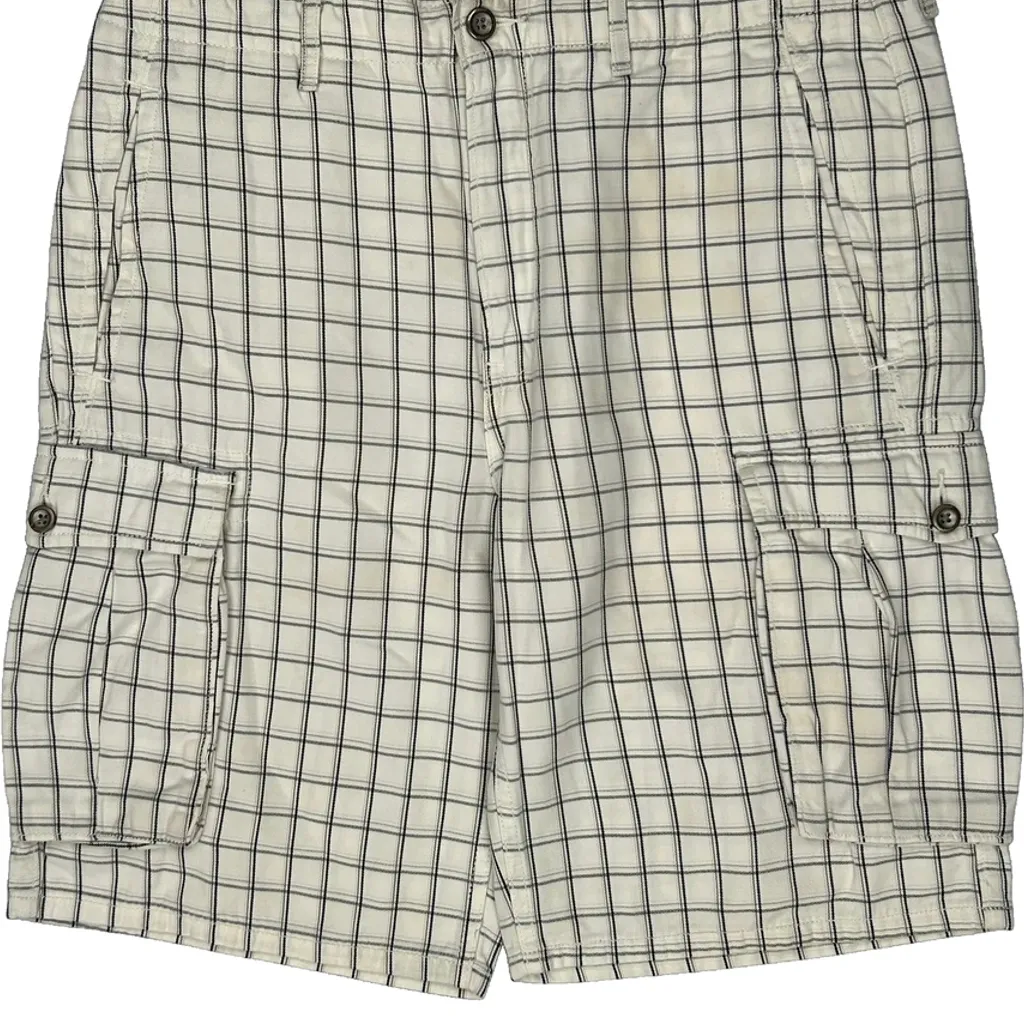 Lee Checked Cargo Shorts - 34W 8L White Cotton - Image 9