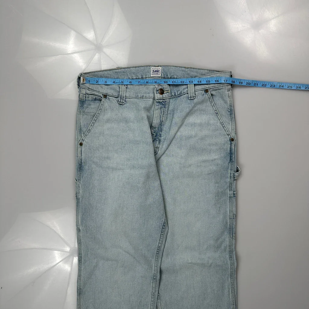 Lee Carpenter Jeans - 35W 34L Light Wash Cotton - Image 3