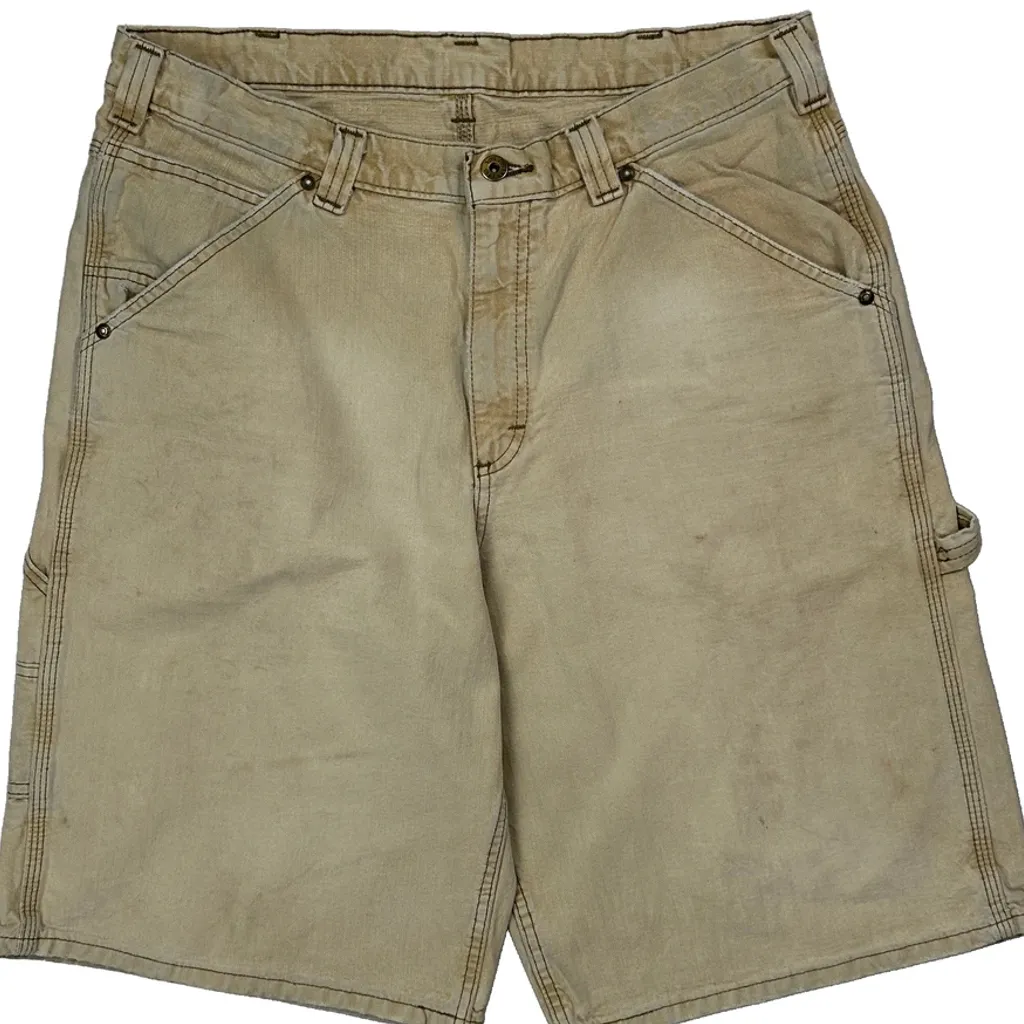 Lee Carpenter Shorts - 34W 10L Beige Cotton - Image 10