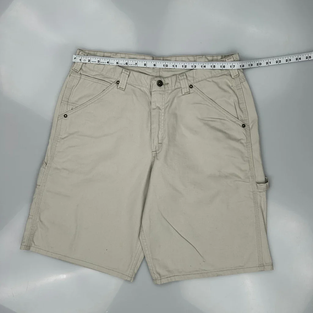 Lee Carpenter Shorts - 35W 10L Beige Cotton - Image 3