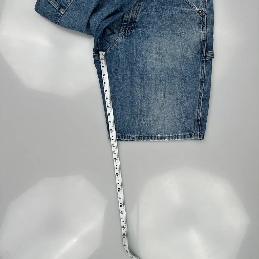 Lee Double Knee Carpenter Shorts - 36W 10L Blue Denim - Image 5