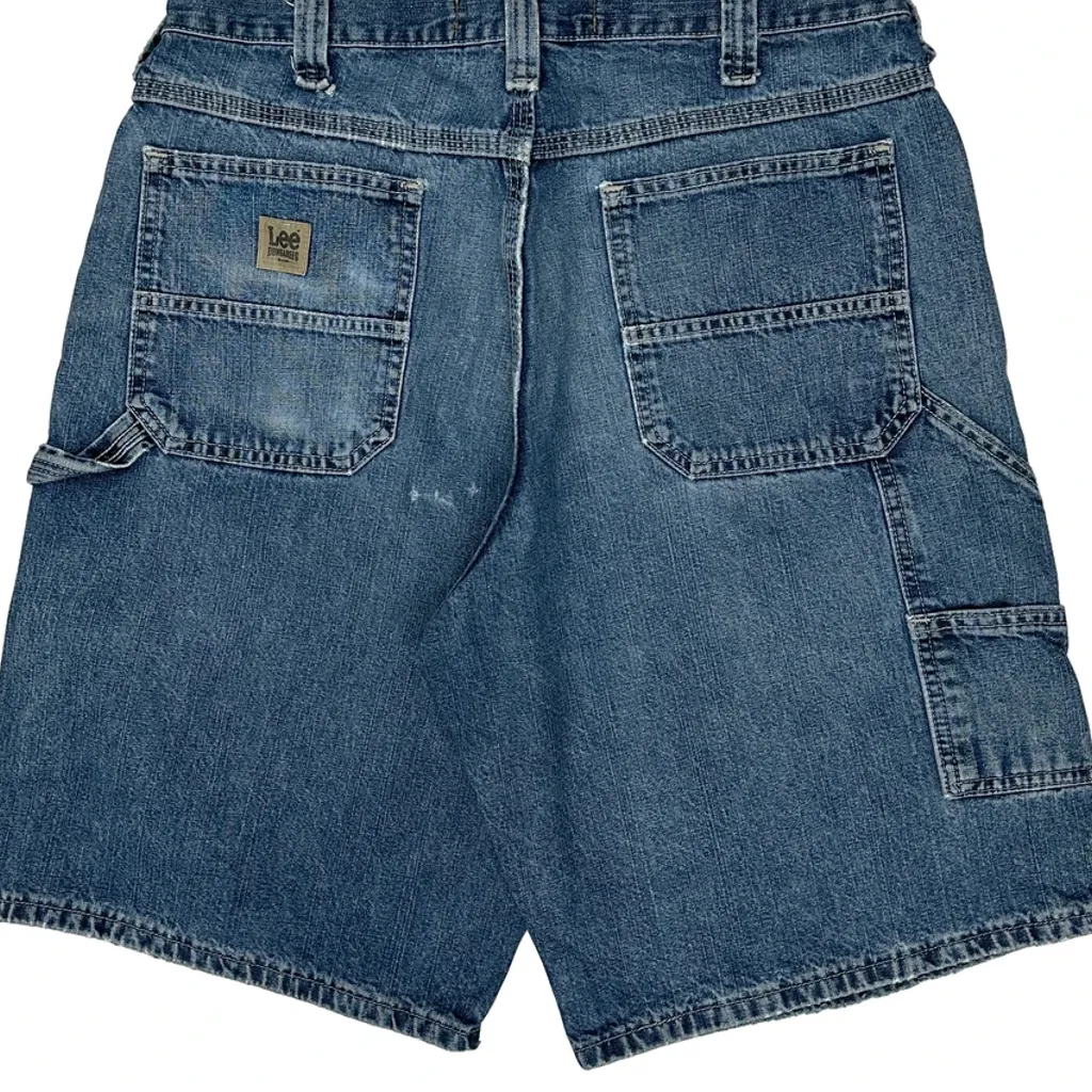 Lee Double Knee Carpenter Shorts - 36W 10L Blue Denim - Image 7