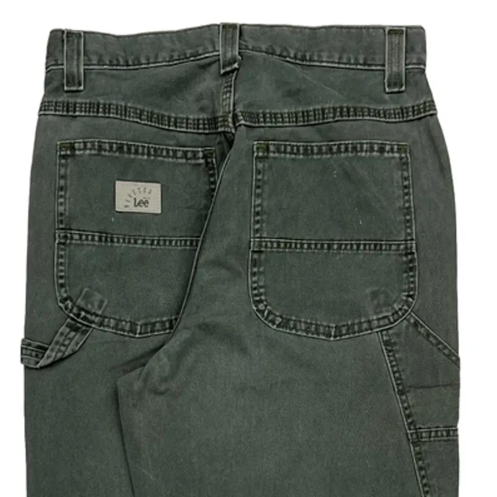 Lee Carpenter Trousers - 28W 33L Green Cotton - Image 8