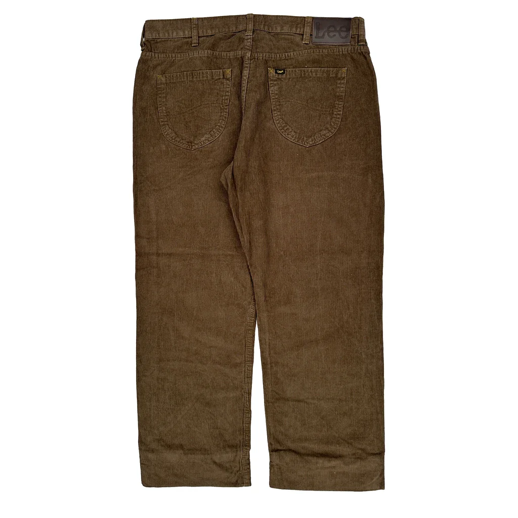 Lee Cord Trousers - 36″ Waist Brown Cotton
