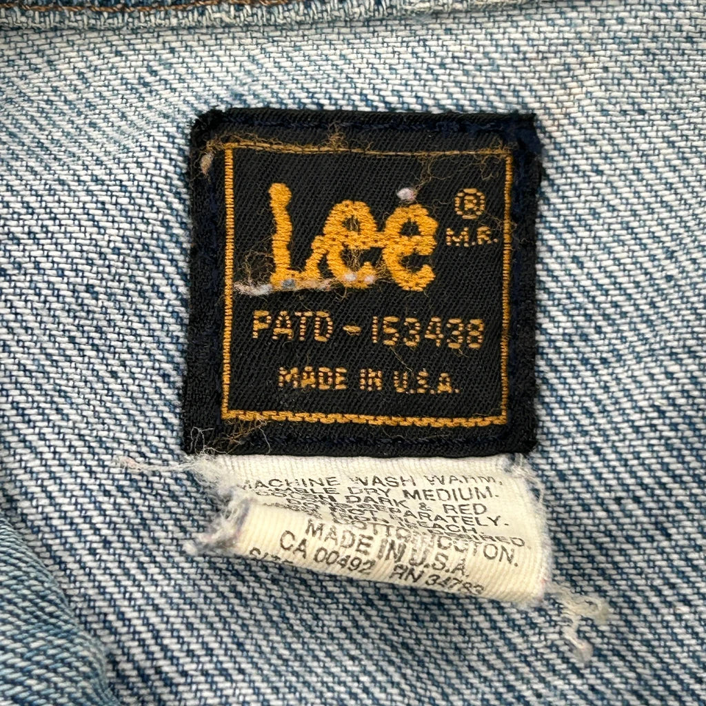 1980s Made In USA Lee Denim Jacket - Medium Blue Denim - Image 4