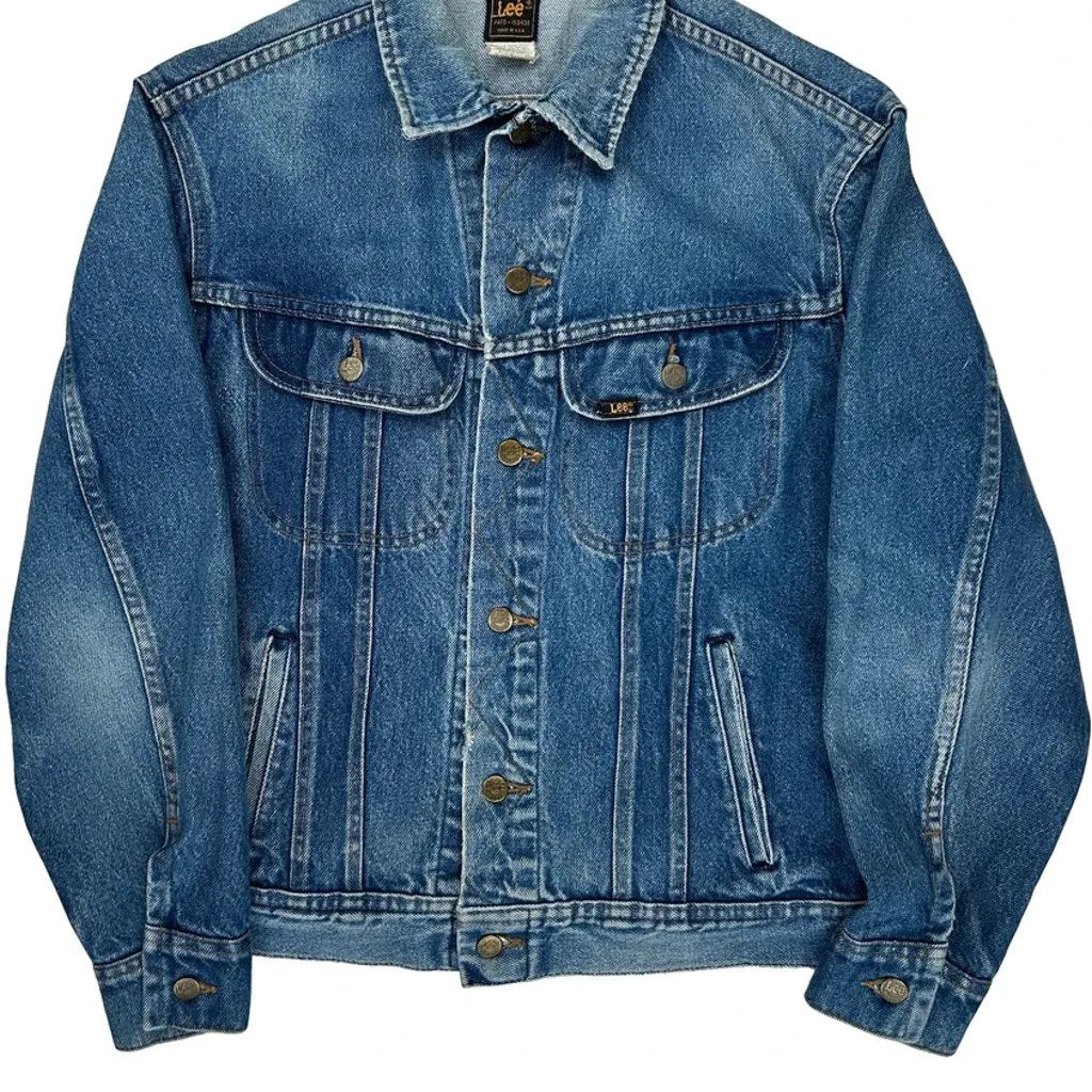 1980s Made In USA Lee Denim Jacket - Medium Blue Denim - Image 6