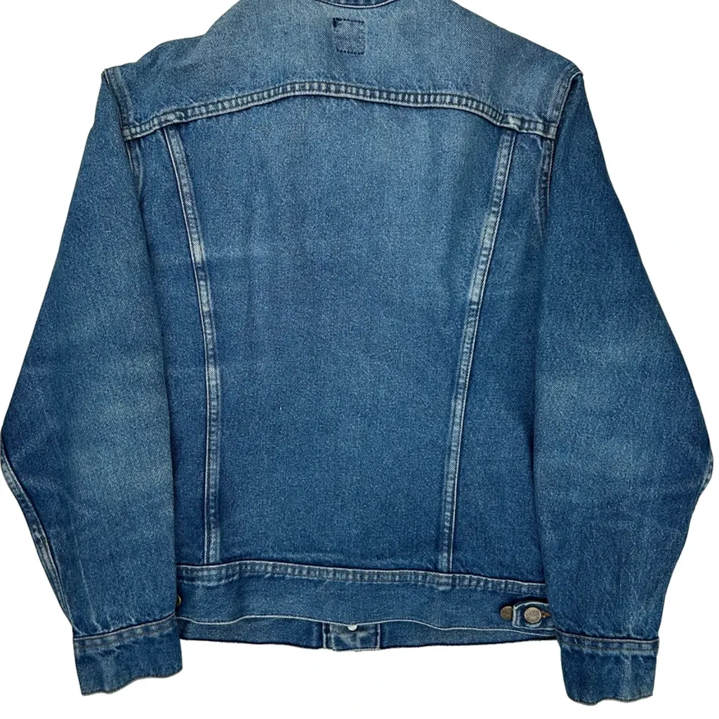 1980s Made In USA Lee Denim Jacket - Medium Blue Denim - Image 7