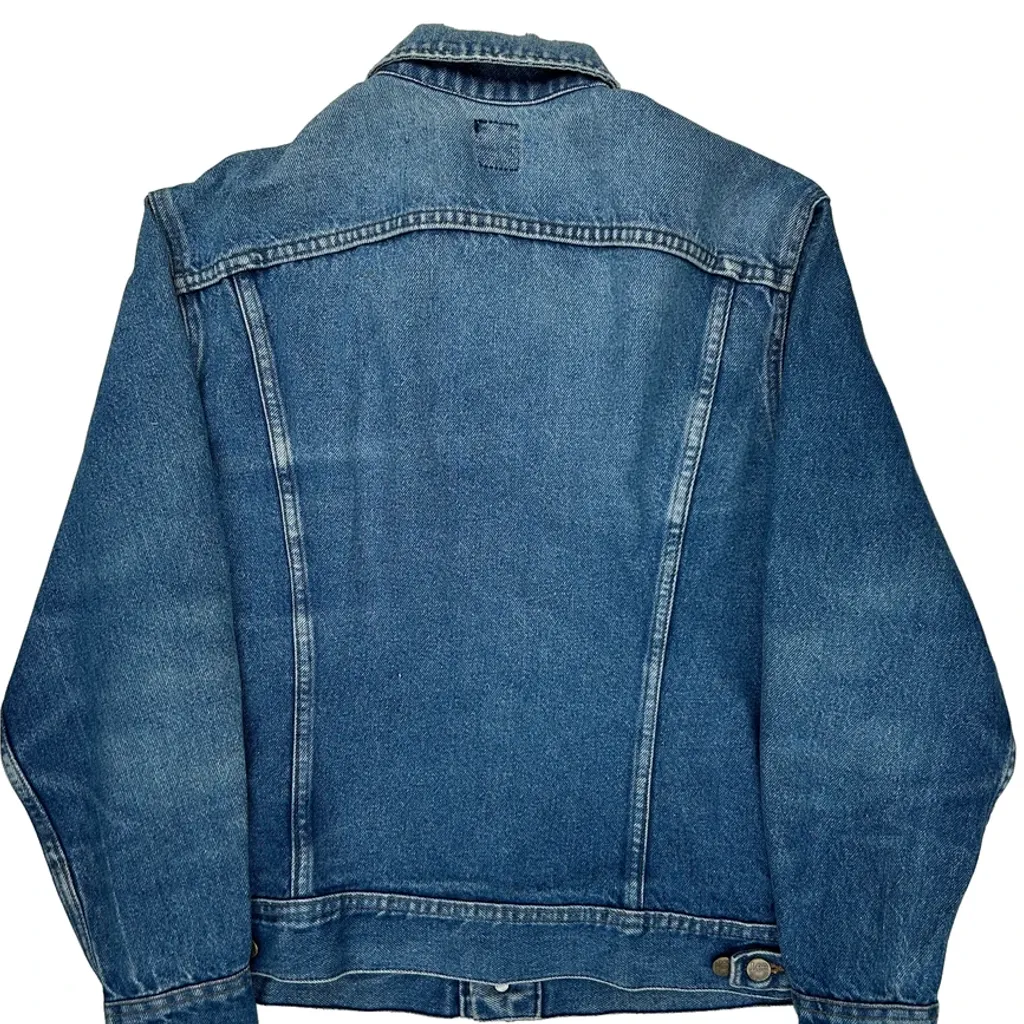 1980s Made In USA Lee Denim Jacket - Medium Blue Denim - Image 8