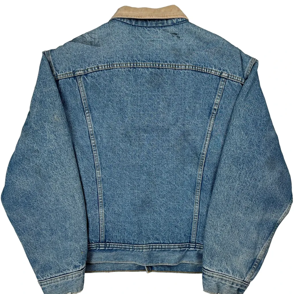 Storm Rider 1970s Lee Sherpa Collared Denim Jacket - XL Blue Denim - Image 7