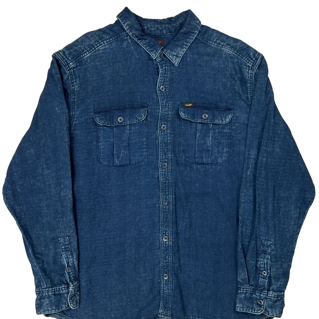 Lee Denim Shirt - XL Blue Cotton - Image 5