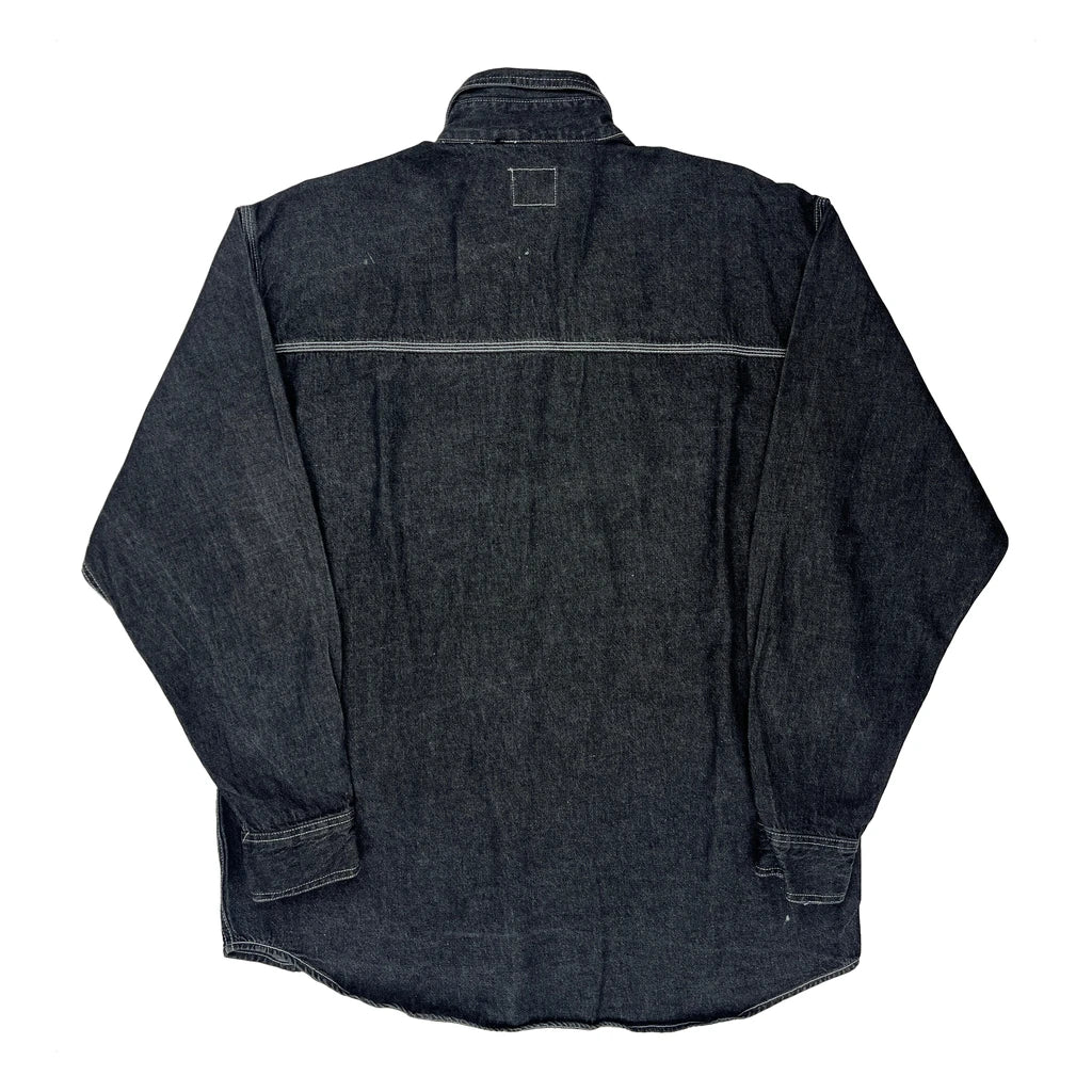 Lee Contrast Stitch Denim Shirt - Large Dark Wash Denim - Image 2