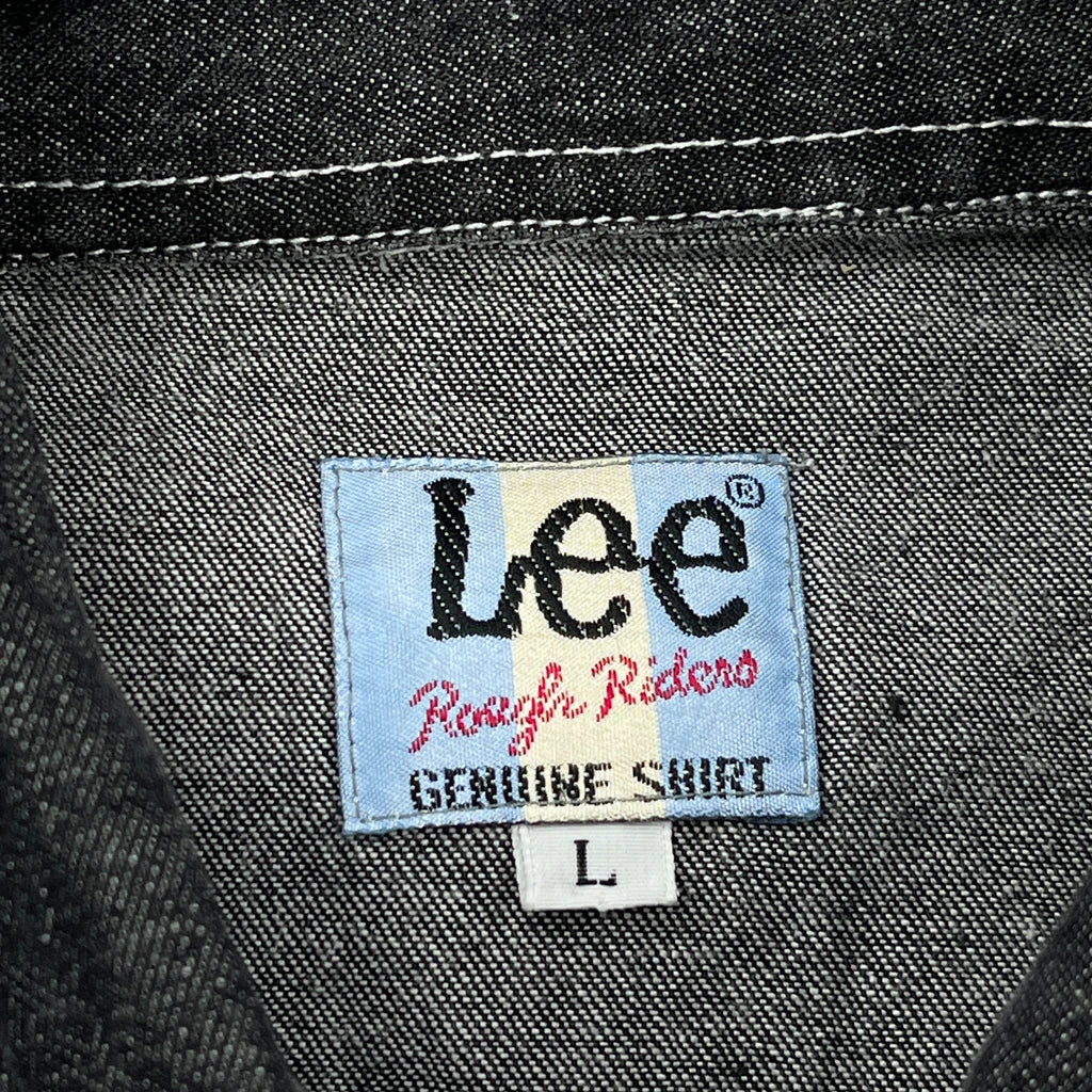 Lee Contrast Stitch Denim Shirt - Large Dark Wash Denim - Image 3