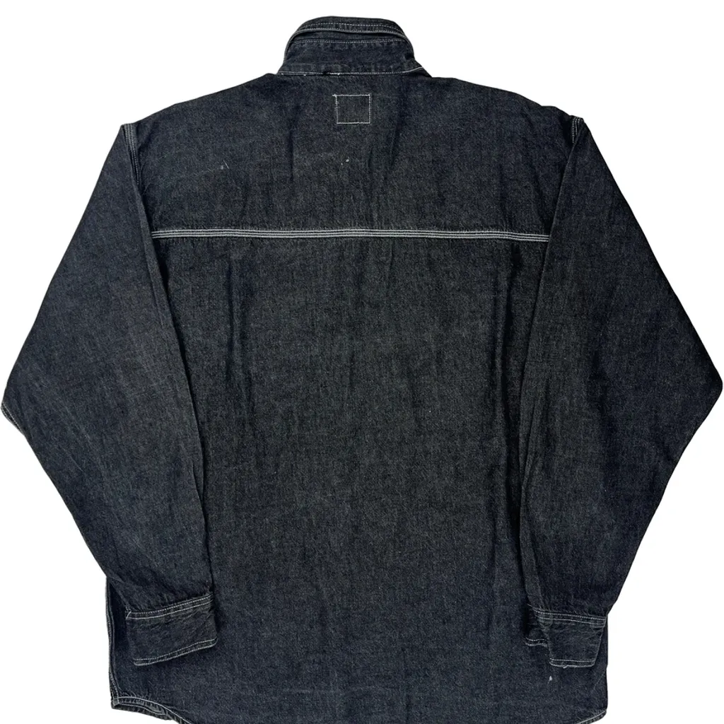 Lee Contrast Stitch Denim Shirt - Large Dark Wash Denim - Image 7